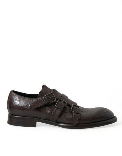 Dolce & Gabbana Braune Lederriemen-Schuhe für formelle Anlässe