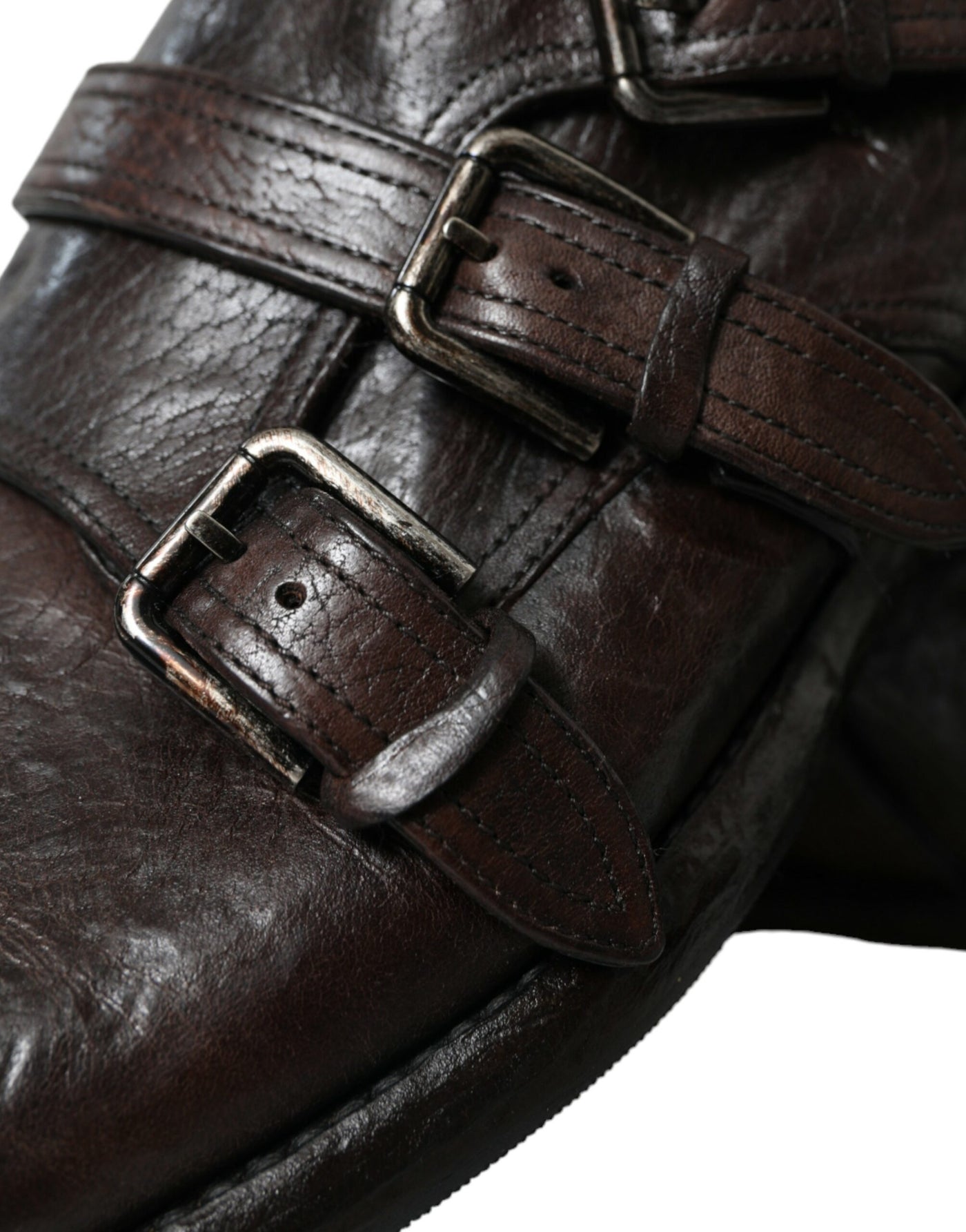 Dolce & Gabbana Braune Lederriemen-Schuhe für formelle Anlässe