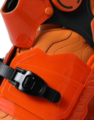 Dolce & Gabbana Orange Multi Panel klobige High Top Turnschuhe Schuhe