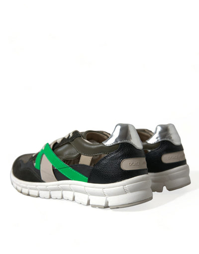 Dolce & Gabbana Multicolor Leder Wildleder Low Top Sneakers Schuhe