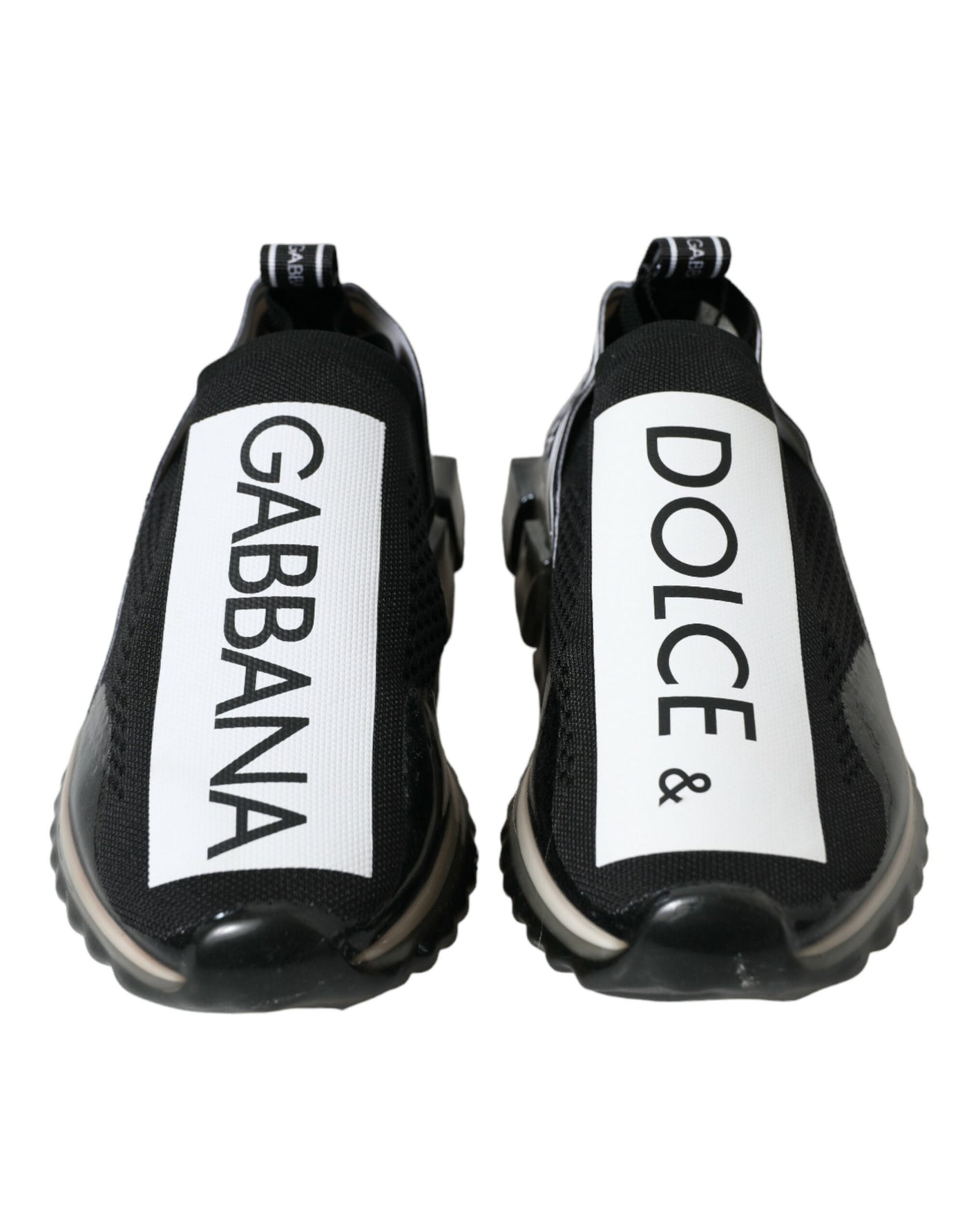 Dolce & Gabbana Schwarz Weiß Slip On Sneakers Sorrento Schuhe