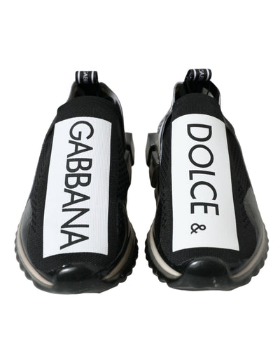 Dolce & Gabbana Schwarz Weiß Slip On Sneakers Sorrento Schuhe