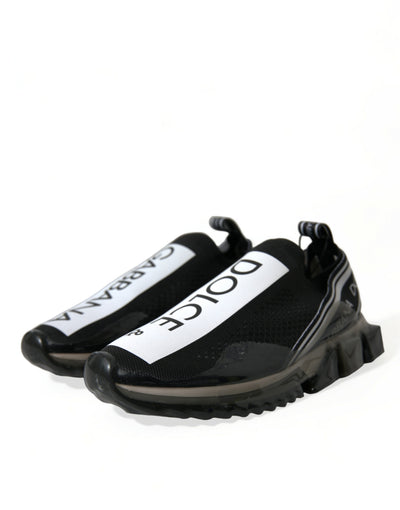 Dolce & Gabbana Schwarz Weiß Slip On Sneakers Sorrento Schuhe