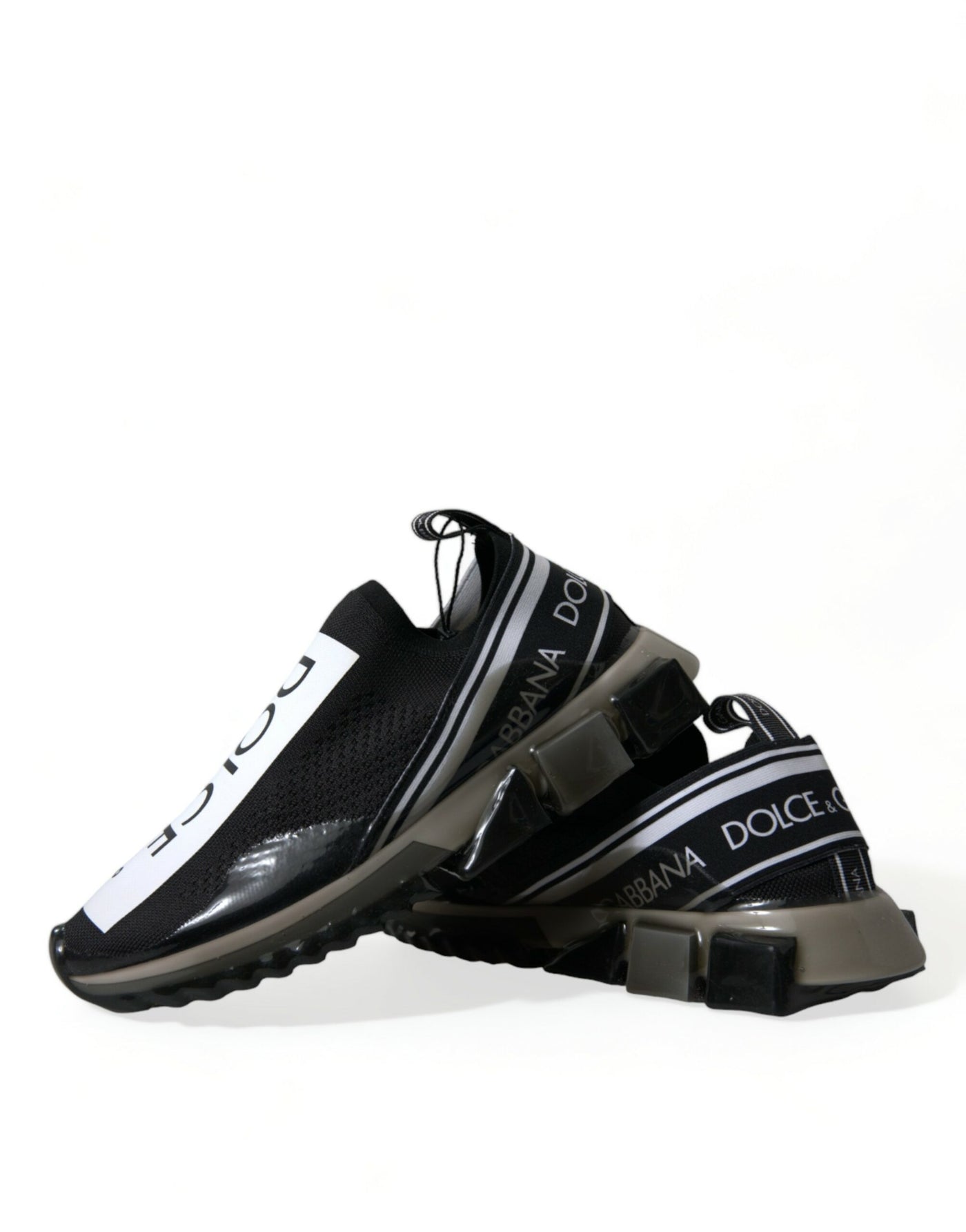 Dolce & Gabbana Schwarz Weiß Slip On Sneakers Sorrento Schuhe