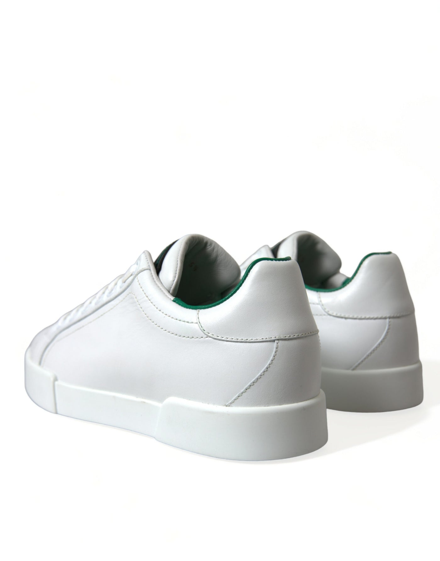 Dolce & Gabbana Weiß Grün Leder Portofino Turnschuhe Schuhe