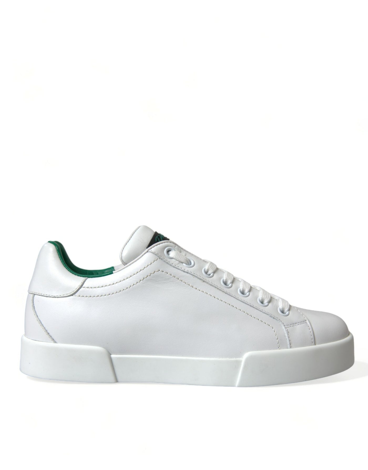 Dolce & Gabbana Weiß Grün Leder Portofino Turnschuhe Schuhe
