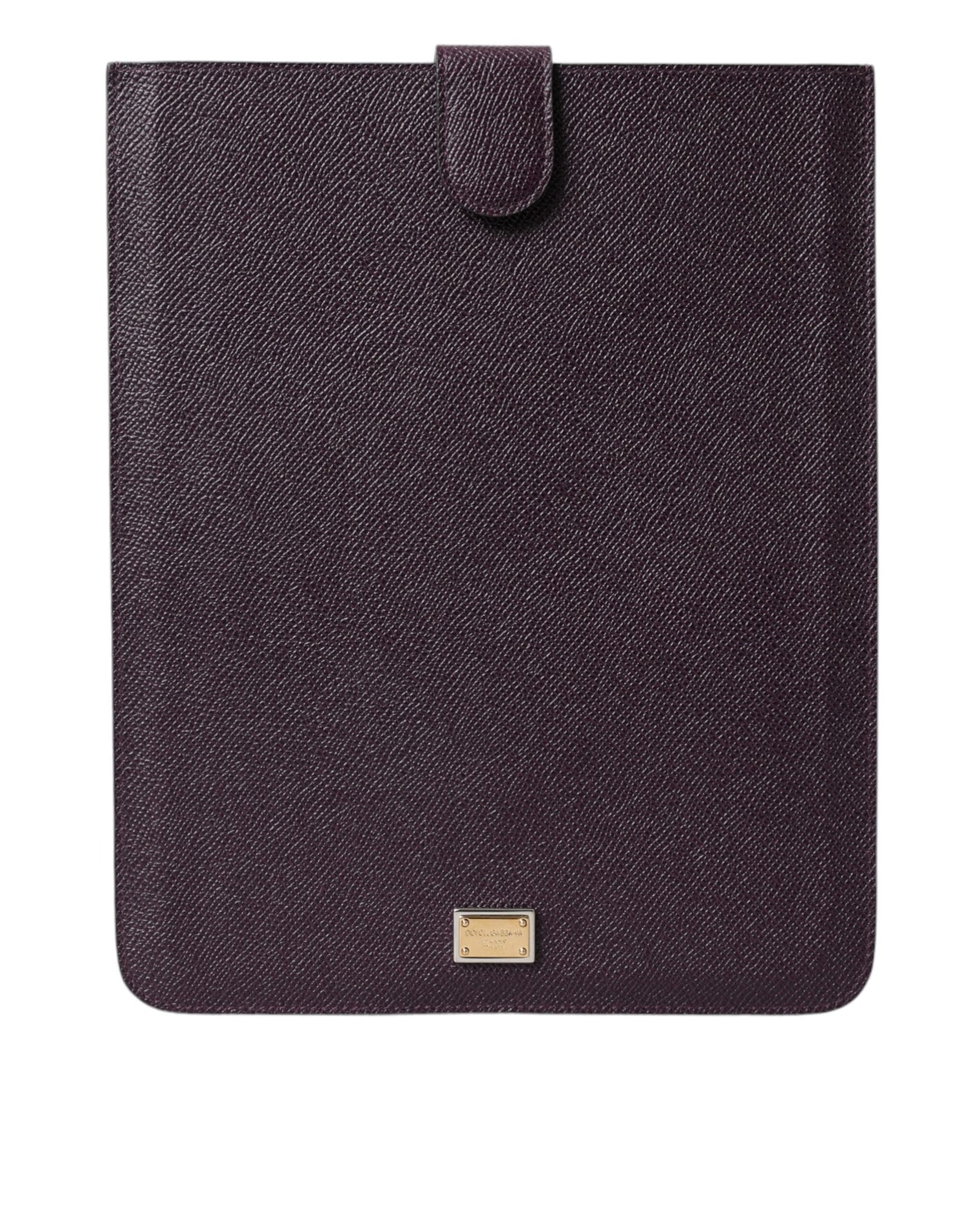 Dolce & Gabbana Dunkelbraun Leder Logo Plaque Abdeckung Hülle Tablette Fall