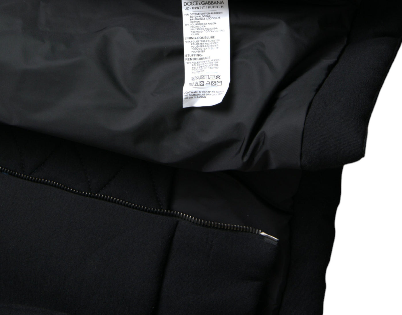 Dolce & Gabbana Schwarze Bomberjacke mit Logo-Kapuze aus Baumwolle