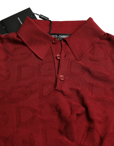 Dolce & Gabbana Kastanienbraunes Kurzarm-T-Shirt aus Seide mit Kragen