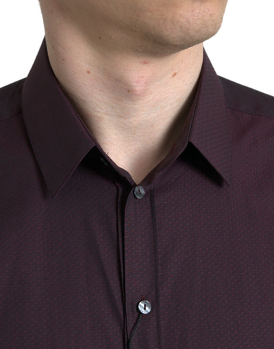 Dolce & Gabbana Kastanienbraunes Jacquard-Hemd MARTINI