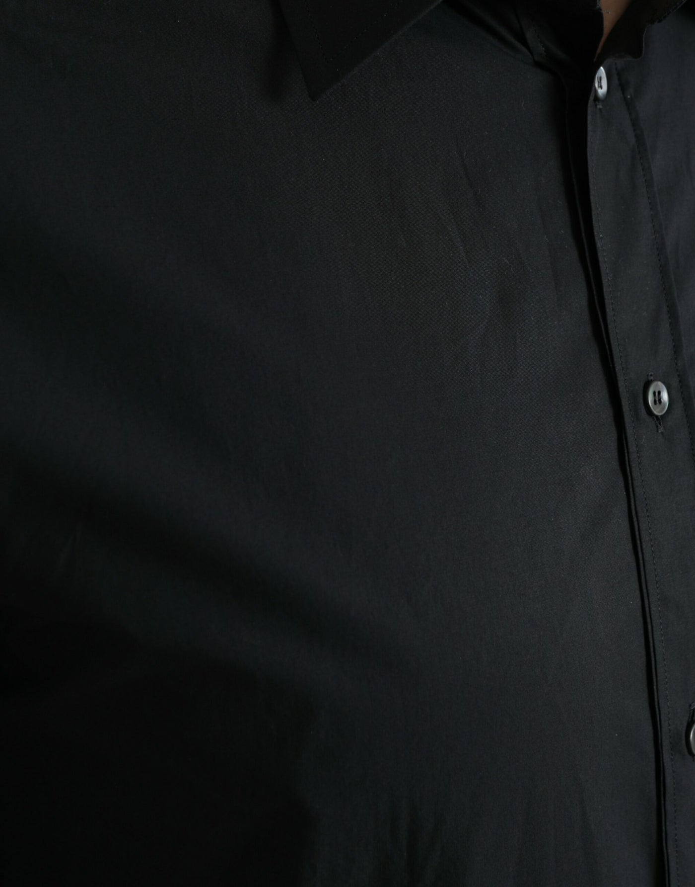 Dolce & Gabbana Schwarzes Baumwollhemd für Männer GOLD Formal
