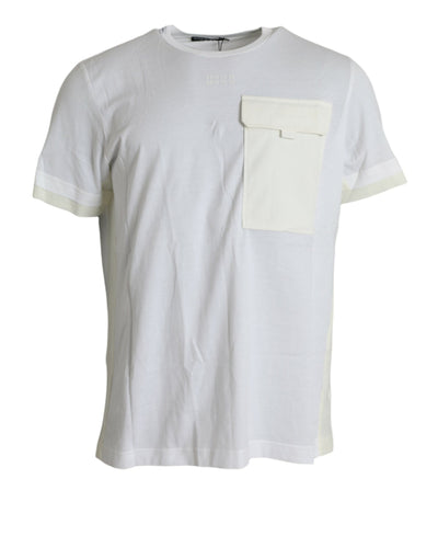 Dolce & Gabbana Weißes Baumwolltaschen-T-Shirt mit kurzen Ärmeln