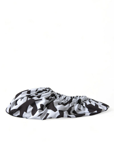 Dolce & Gabbana Weiß Logo Print Nylon Slip On Flats Schuhe