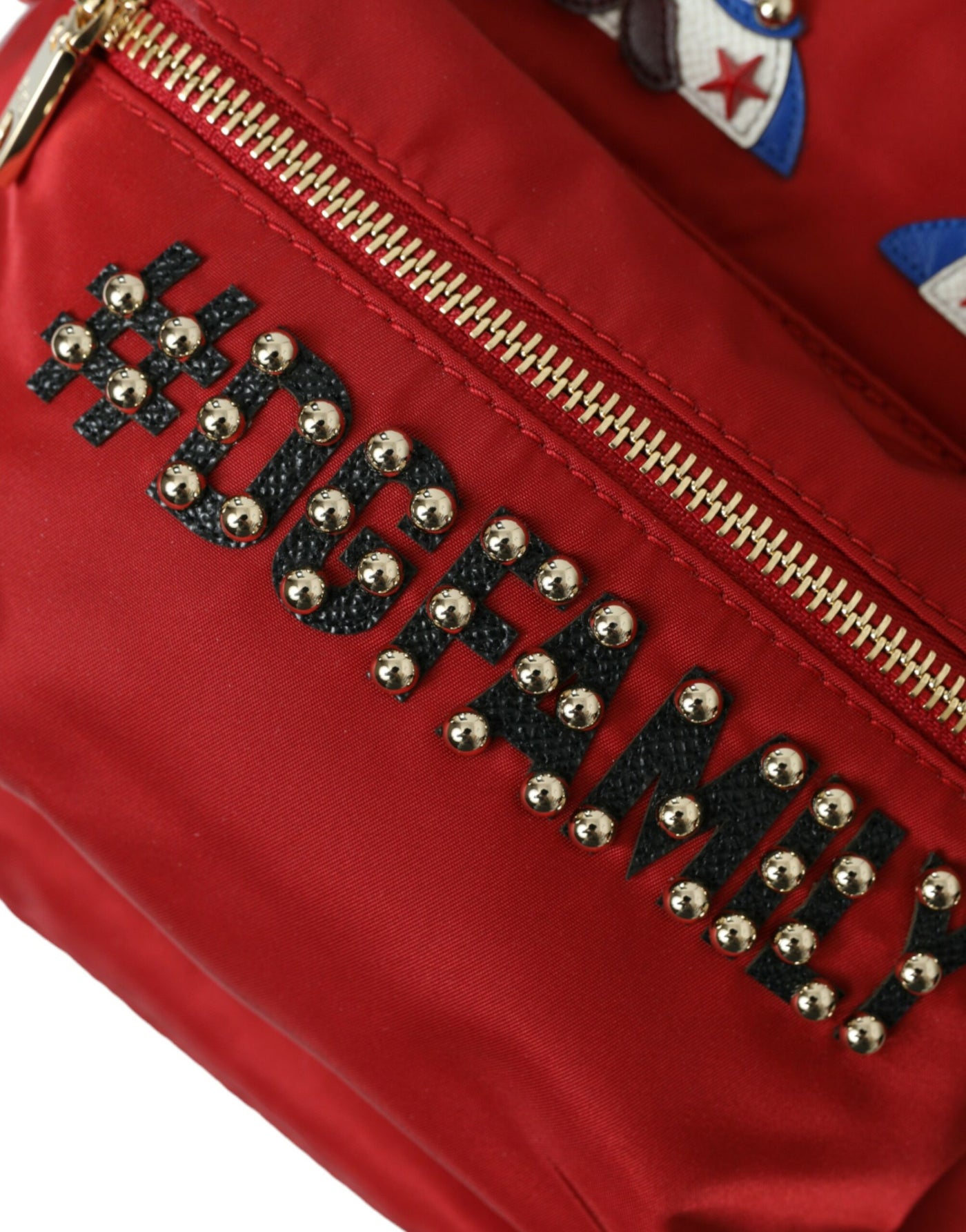 Dolce & Gabbana Rot #DGFAMILY Verschönerter Rucksack VULCANO Tasche