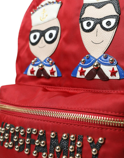 Dolce & Gabbana Rot #DGFAMILY Verschönerter Rucksack VULCANO Tasche