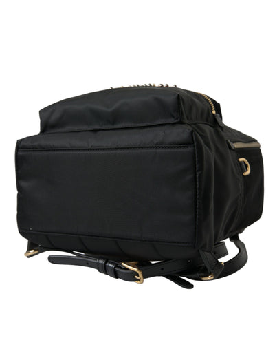 Dolce & Gabbana Schwarzer #DGFAMILY Verschönerter Rucksack VULCANO Tasche