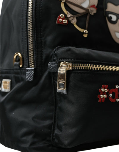Dolce & Gabbana Schwarzer #DGFAMILY Verschönerter Rucksack VULCANO Tasche