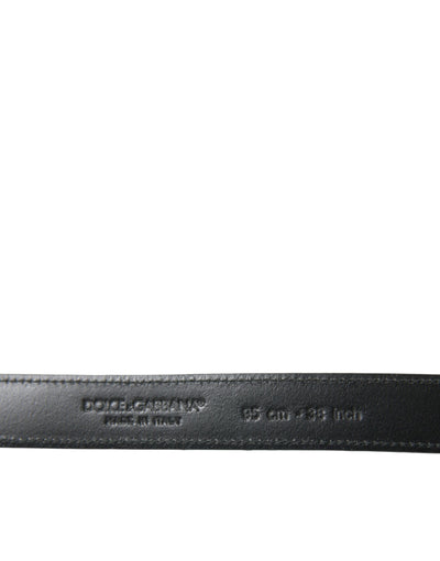 Dolce & Gabbana Schwarzer Ledergürtel mit silberner Metallschnalle