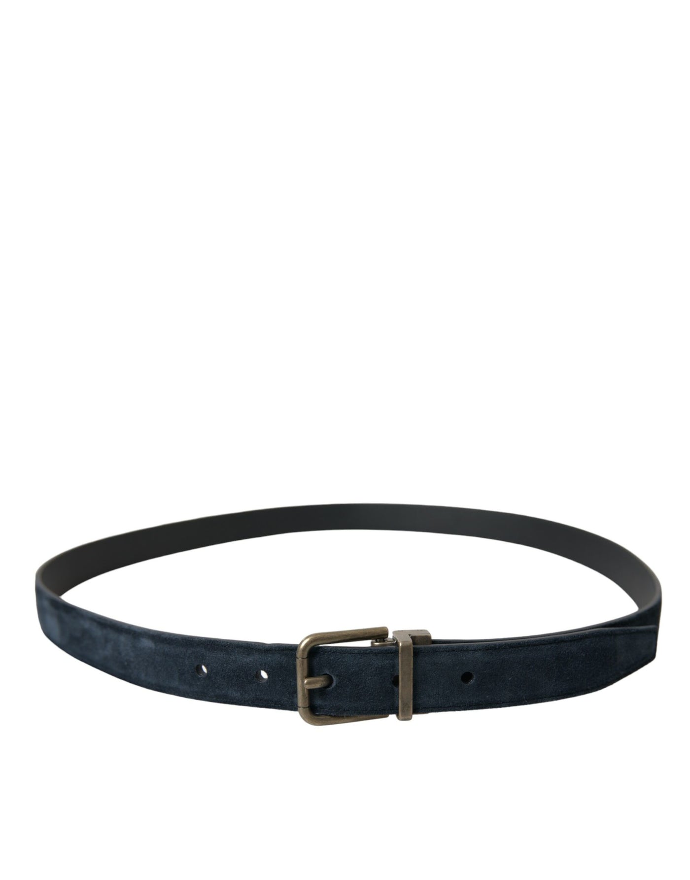 Dolce & Gabbana Blauer Wildledergürtel mit goldener Metallschnalle