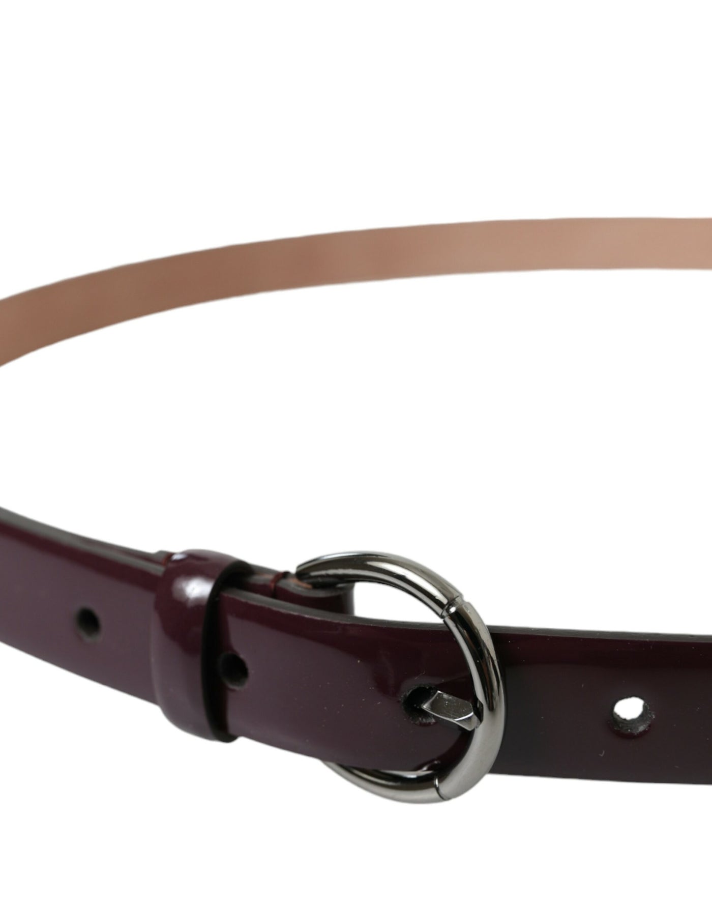 Dolce & Gabbana Kastanienbrauner Ledergürtel mit silberner Metallschnalle