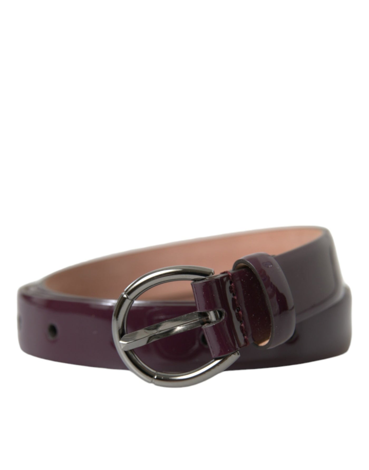Dolce & Gabbana Kastanienbrauner Ledergürtel mit silberner Metallschnalle
