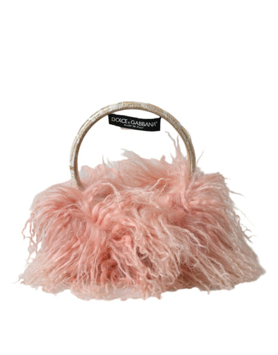 Dolce & Gabbana Rosa Shearling Fell Winterwärmer Stirnband Ohrenschützer