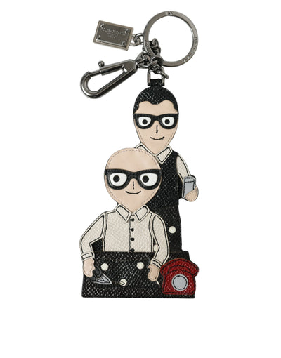 Dolce & Gabbana Leder Dominico Stefano #DGFAMILY Logo-Schlüsselanhänger