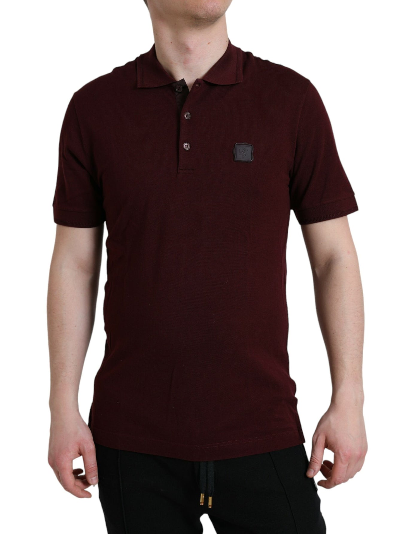 Dolce & Gabbana Kastanienbraunes Polo-T-Shirt mit kurzen Ärmeln und Kragen