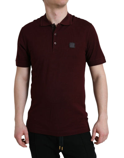Dolce & Gabbana Kastanienbraunes Polo-T-Shirt mit kurzen Ärmeln und Kragen