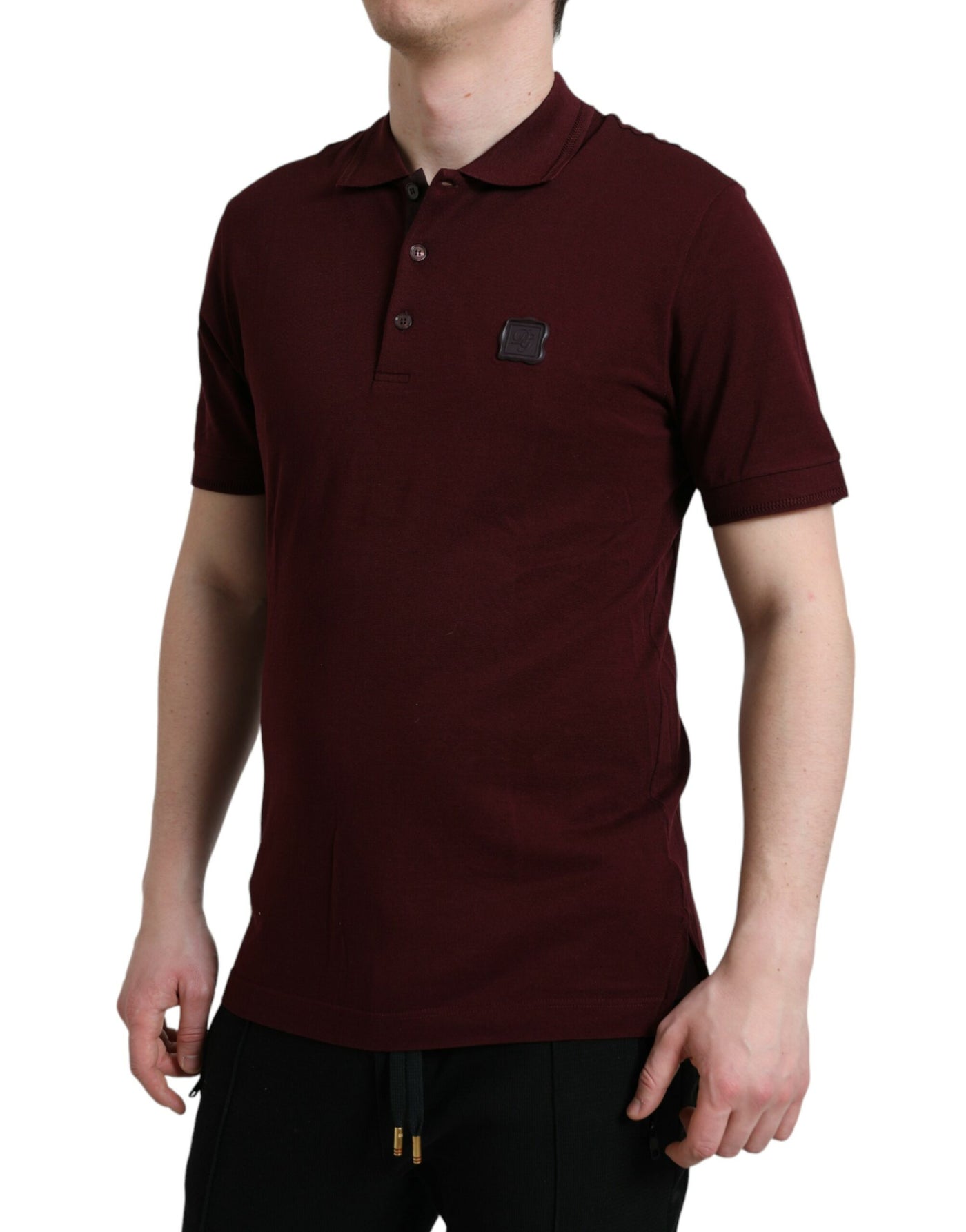 Dolce & Gabbana Kastanienbraunes Polo-T-Shirt mit kurzen Ärmeln und Kragen