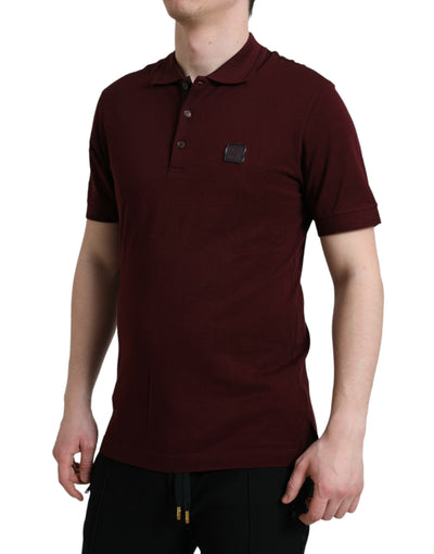 Dolce & Gabbana Kastanienbraunes Polo-T-Shirt mit kurzen Ärmeln und Kragen