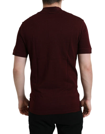 Dolce & Gabbana Kastanienbraunes Polo-T-Shirt mit kurzen Ärmeln und Kragen