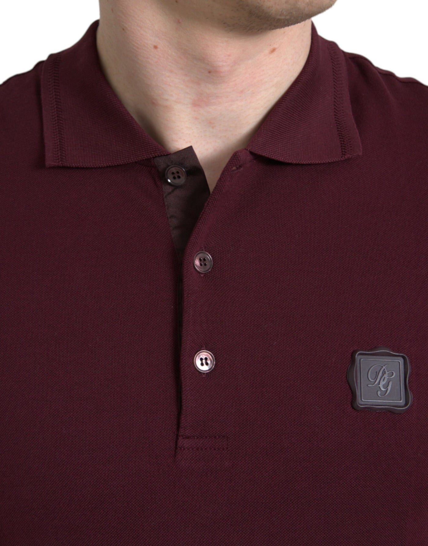 Dolce & Gabbana Kastanienbraunes Polo-T-Shirt mit kurzen Ärmeln und Kragen