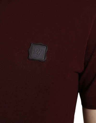 Dolce & Gabbana Kastanienbraunes Polo-T-Shirt mit kurzen Ärmeln und Kragen