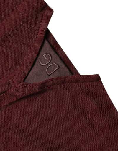 Dolce & Gabbana Kastanienbraunes Polo-T-Shirt mit kurzen Ärmeln und Kragen