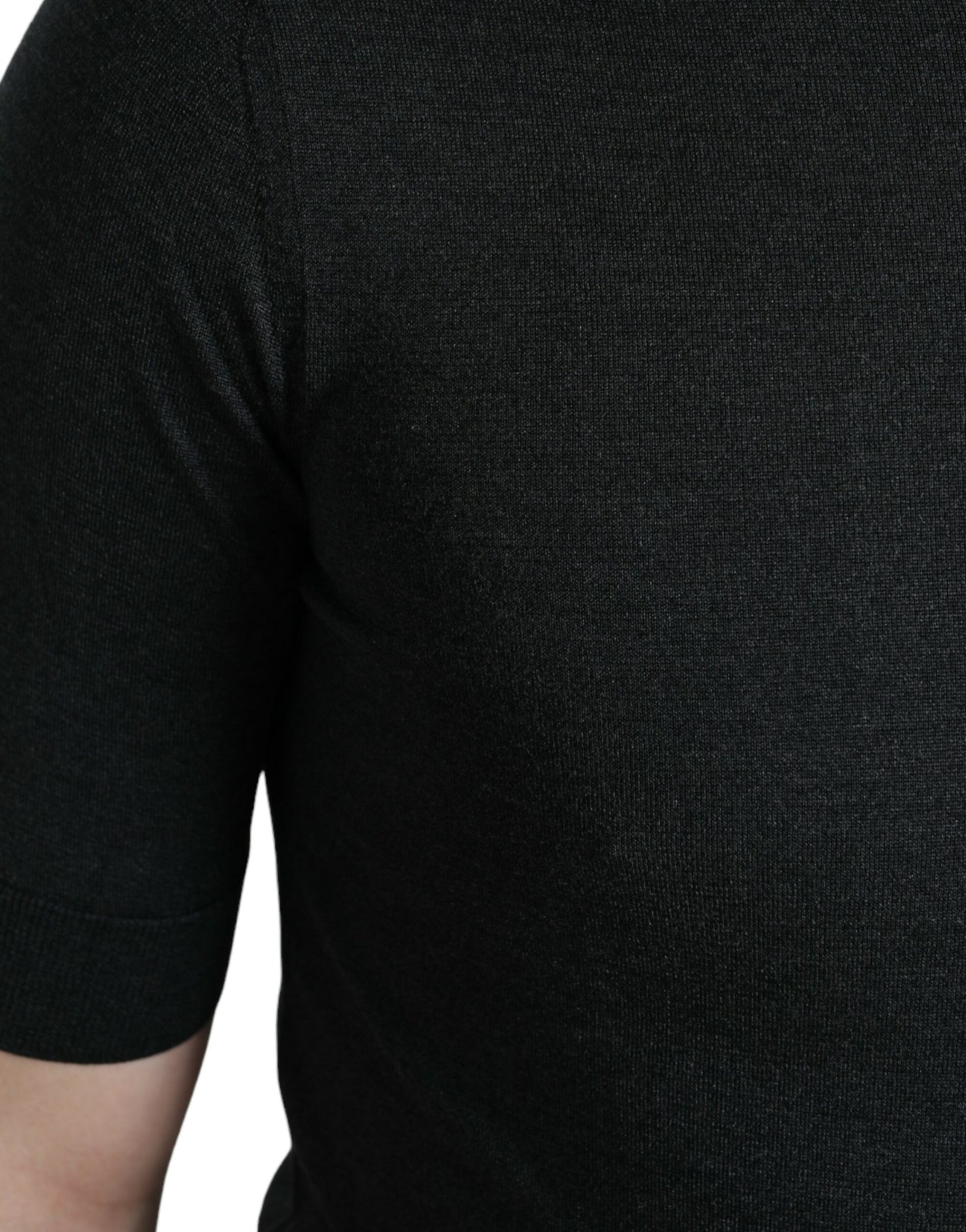 Dolce & Gabbana Dunkelgraues T-Shirt mit Rundhalsausschnitt und kurzen Ärmeln
