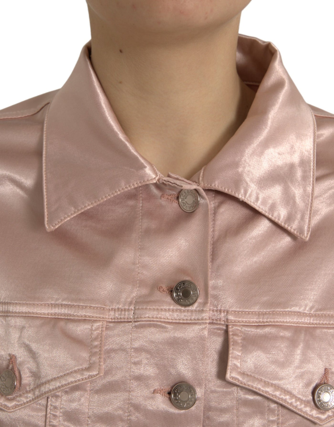 Dolce & Gabbana Rosa Baumwoll-Stretch-Cropped-Jacke