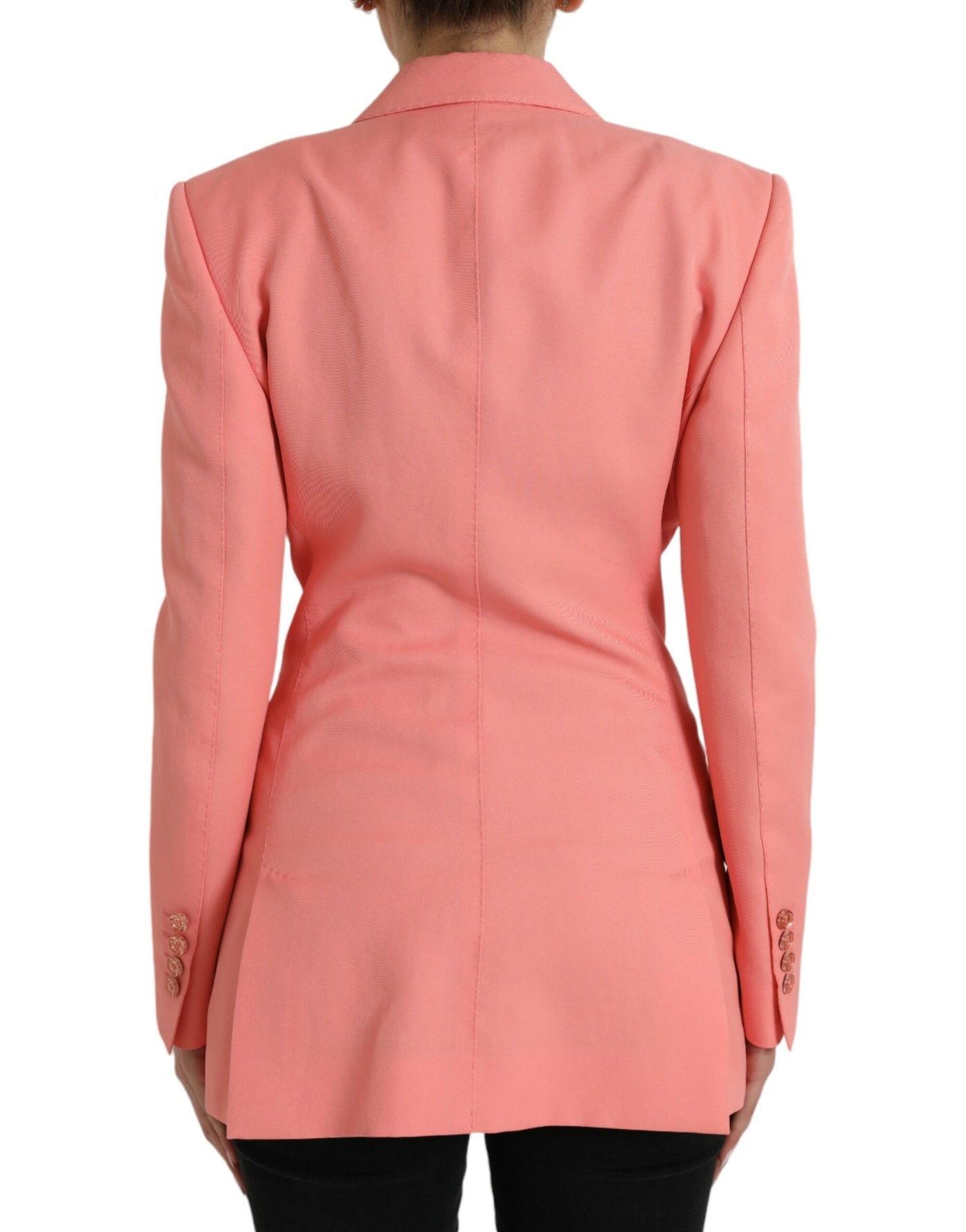 Dolce & Gabbana Einreihige Blazerjacke aus rosa Polyester