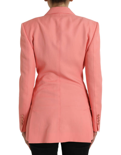 Dolce & Gabbana Einreihige Blazerjacke aus rosa Polyester