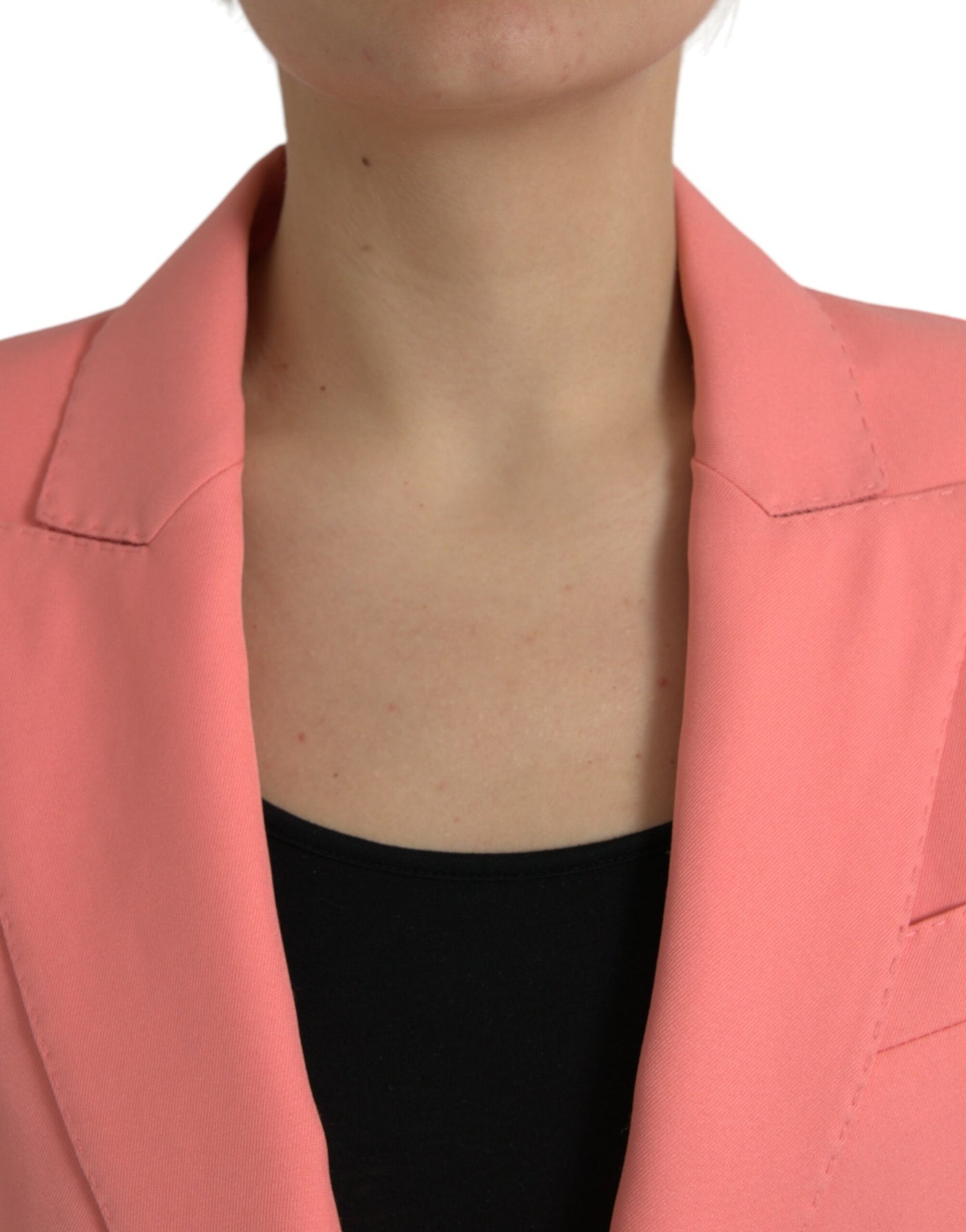 Dolce & Gabbana Einreihige Blazerjacke aus rosa Polyester