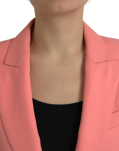 Dolce & Gabbana Einreihige Blazerjacke aus rosa Polyester