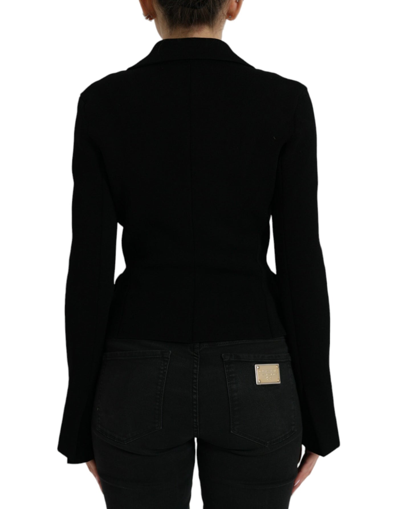 Dolce & Gabbana Schwarze einreihige Blazerjacke aus Viskose