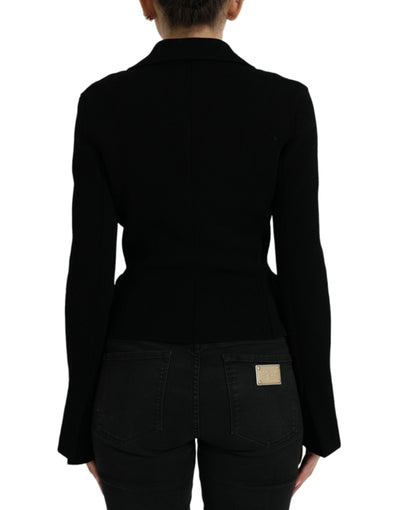 Dolce & Gabbana Schwarze einreihige Blazerjacke aus Viskose