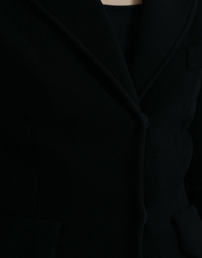 Dolce & Gabbana Schwarze einreihige Blazerjacke aus Viskose