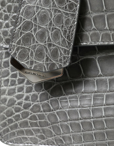 Balenciaga Graue Exotenleder Handtasche Medium Schulter