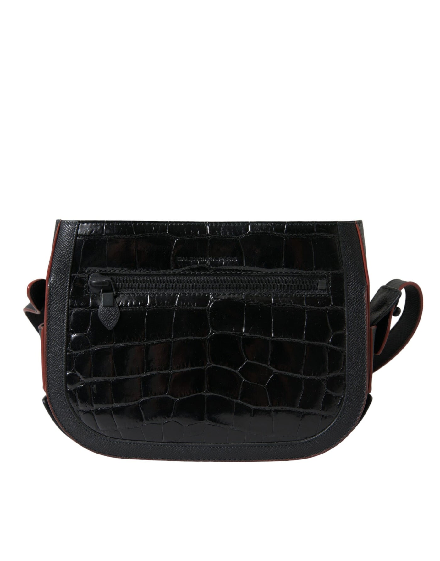 Balenciaga Schwarze Exotenleder Schulter Crossbody Kameratasche