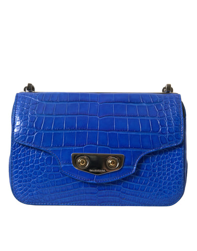 Balenciaga Blaue Exotische Leder Neo Klassische Geldbörse Umhängetasche Handtasche