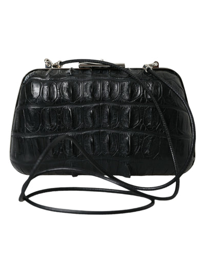 Balenciaga Schwarze Exotenhaut Leder Umhängetasche Crossbody Box Clutch Bag