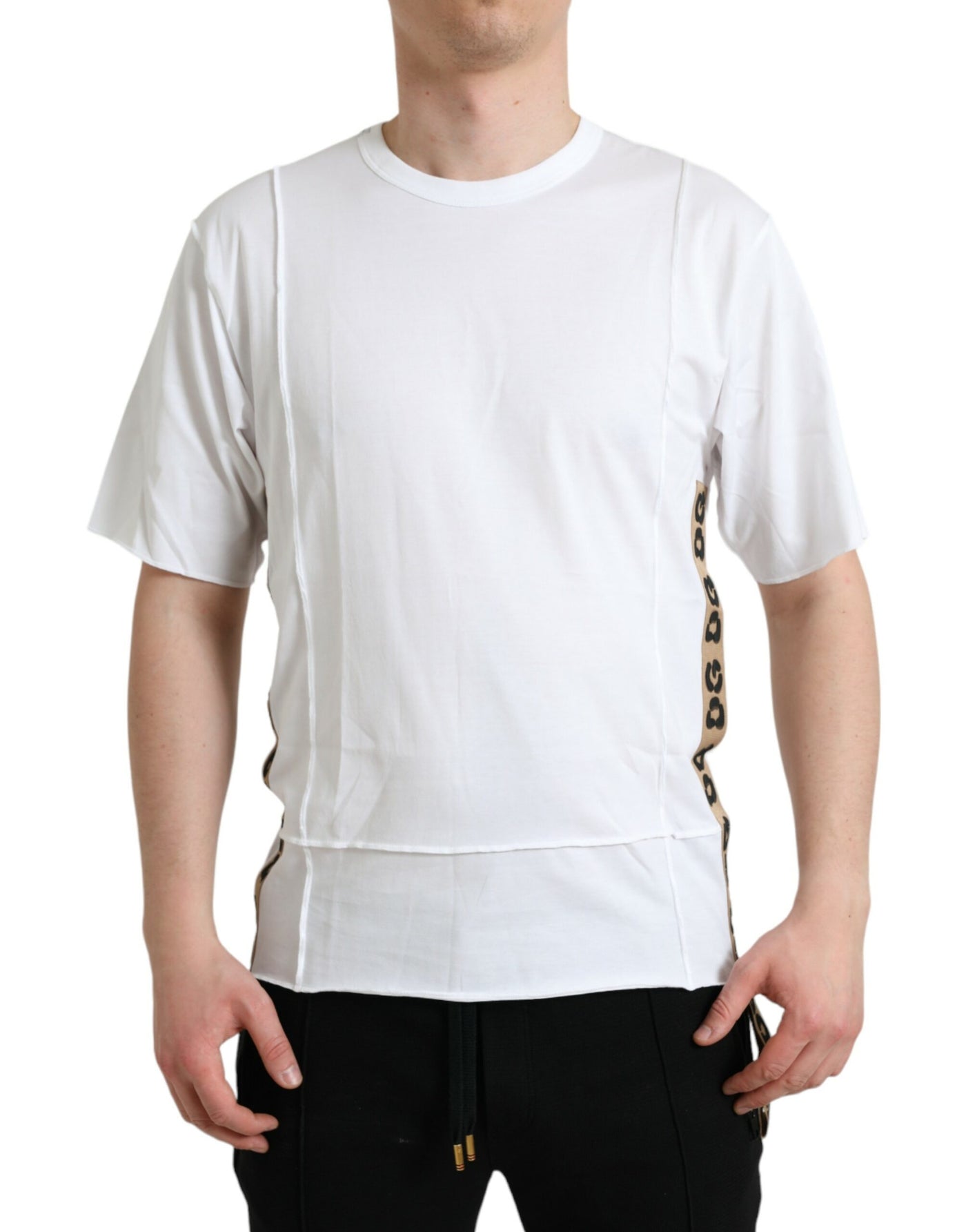 Dolce & Gabbana Weißes Logo T-Shirt mit Rundhalsausschnitt und kurzen Ärmeln