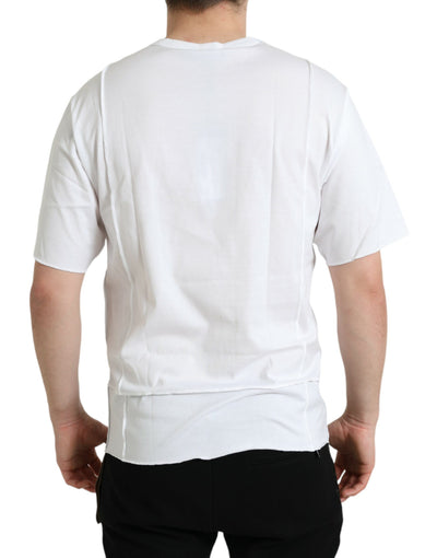 Dolce & Gabbana Weißes Logo T-Shirt mit Rundhalsausschnitt und kurzen Ärmeln